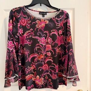 Floral Black and Pink Women's Top